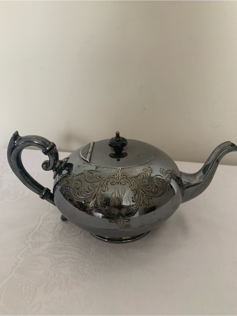 Antique Silver Tone Teapot Made in Sheffield England